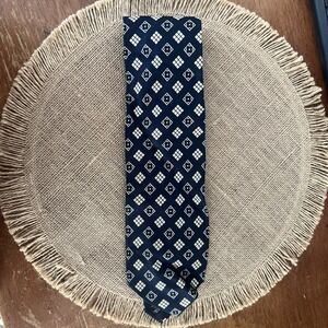 Bally Silk Tie Navy Geometric | Made in Italy | 3.75" Wide Luxury Designer